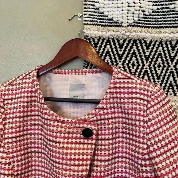 HALOGEN VINTAGE PINK PLAID BLAZER M - Picture 2 of 7
